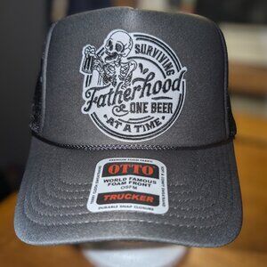 Trucker hat with iron on patches